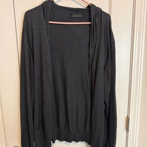 All Saints Black Hooded Knit Top